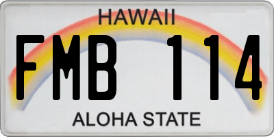 HI license plate FMB114