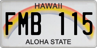 HI license plate FMB115