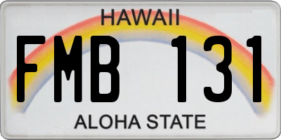 HI license plate FMB131
