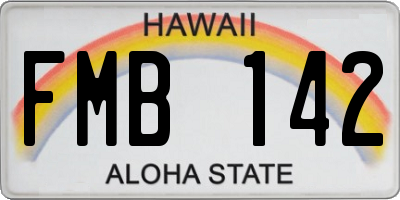 HI license plate FMB142
