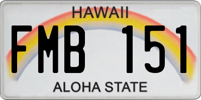 HI license plate FMB151