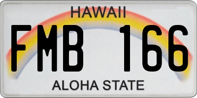 HI license plate FMB166