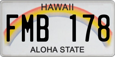 HI license plate FMB178