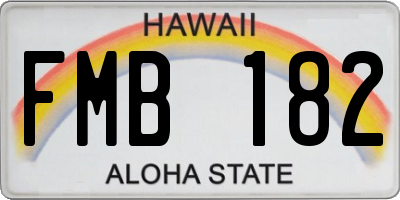 HI license plate FMB182