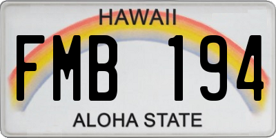 HI license plate FMB194
