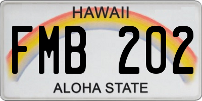 HI license plate FMB202