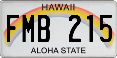 HI license plate FMB215