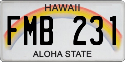 HI license plate FMB231