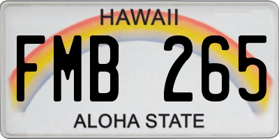HI license plate FMB265