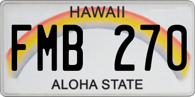 HI license plate FMB270