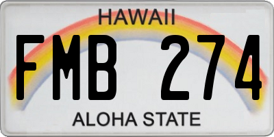 HI license plate FMB274