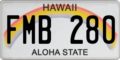 HI license plate FMB280