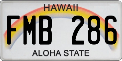 HI license plate FMB286