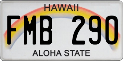HI license plate FMB290