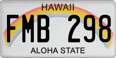 HI license plate FMB298