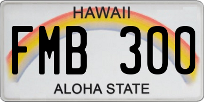 HI license plate FMB300