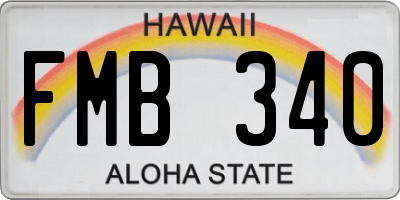 HI license plate FMB340