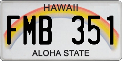 HI license plate FMB351