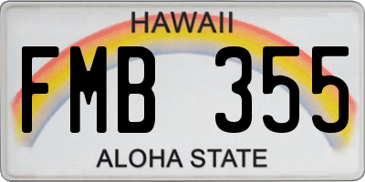 HI license plate FMB355