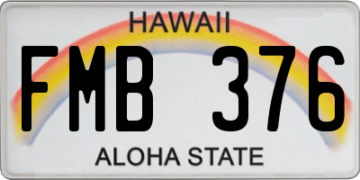 HI license plate FMB376