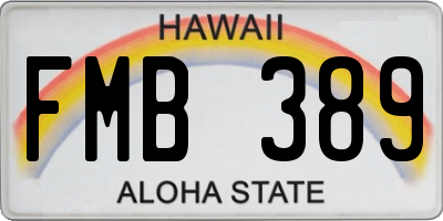HI license plate FMB389