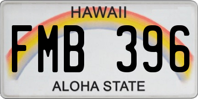 HI license plate FMB396