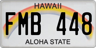 HI license plate FMB448