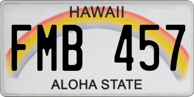 HI license plate FMB457
