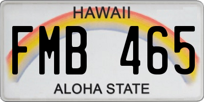HI license plate FMB465