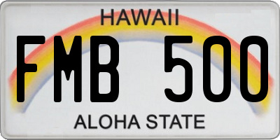 HI license plate FMB500
