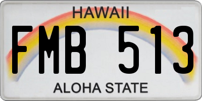 HI license plate FMB513
