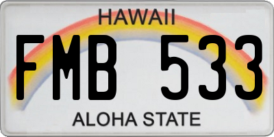 HI license plate FMB533
