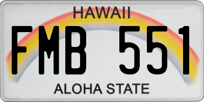 HI license plate FMB551