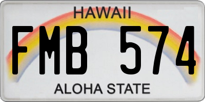 HI license plate FMB574