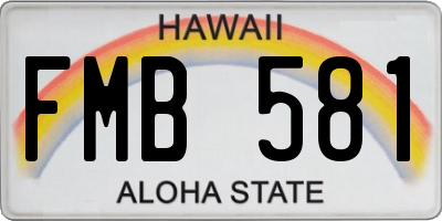 HI license plate FMB581