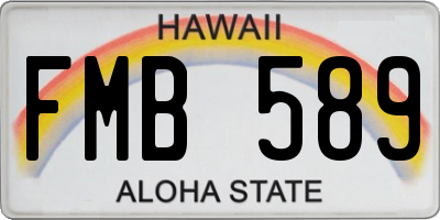HI license plate FMB589