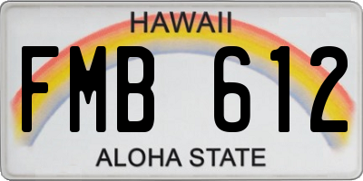 HI license plate FMB612