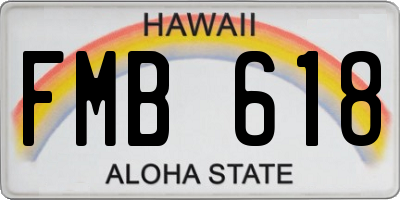 HI license plate FMB618