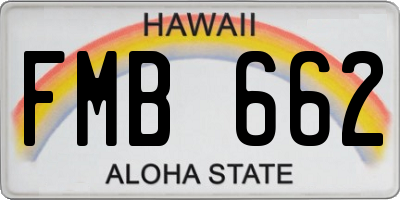 HI license plate FMB662