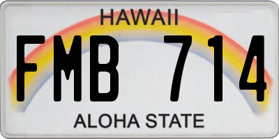 HI license plate FMB714