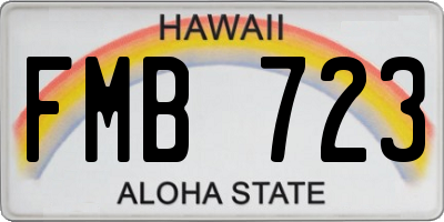 HI license plate FMB723