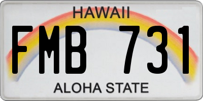HI license plate FMB731