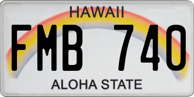HI license plate FMB740
