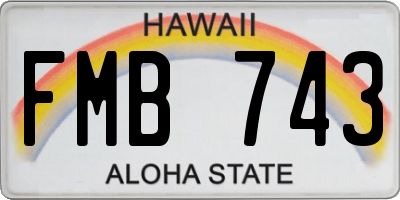 HI license plate FMB743