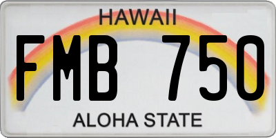 HI license plate FMB750