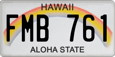 HI license plate FMB761