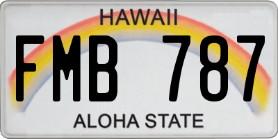 HI license plate FMB787
