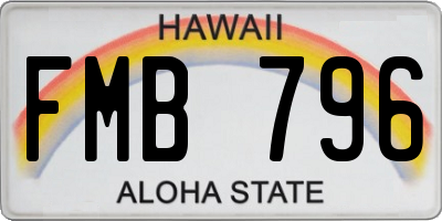 HI license plate FMB796