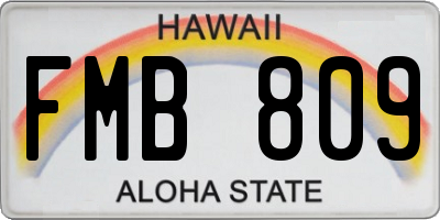 HI license plate FMB809