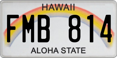 HI license plate FMB814